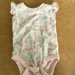 Baby Gap Floral Cotton Frill Sleeveless Onesie